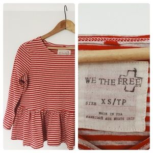 Free People Striped Peplum Crop